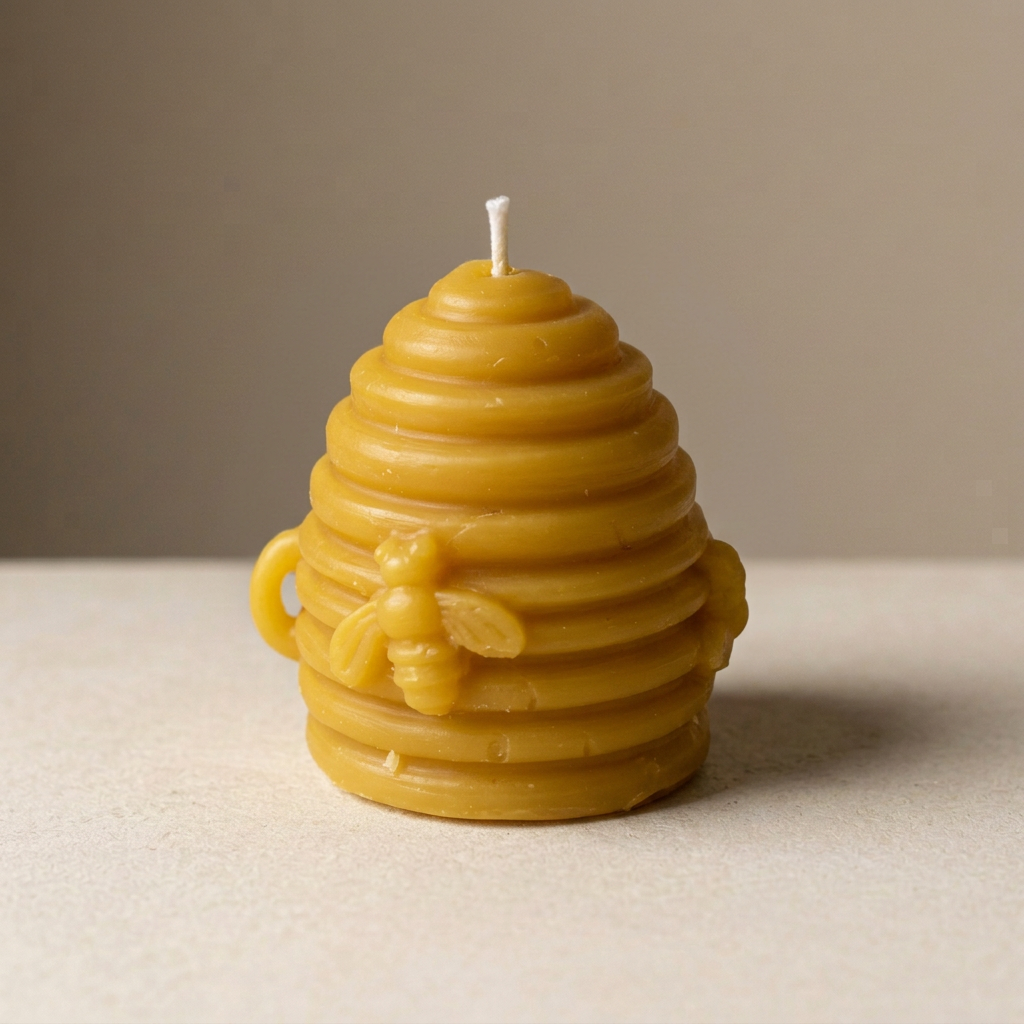 2 Candles & Honey Gift | Little Beeswax Candles and Raw Honey | Mielbrut