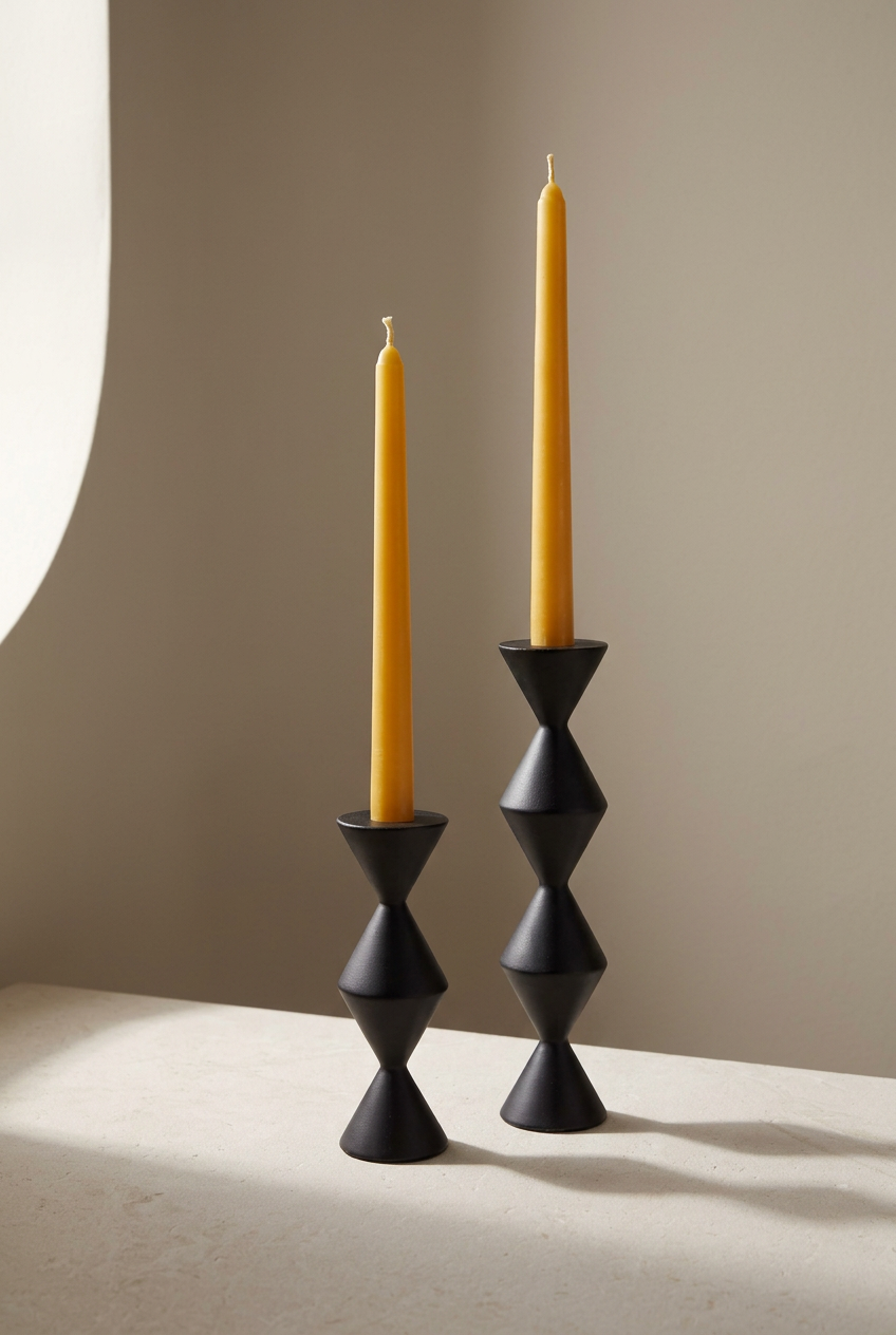 10 Inch Taper Candle Pair in Pure Beeswax | Handmade in Quebec | Mielbrut