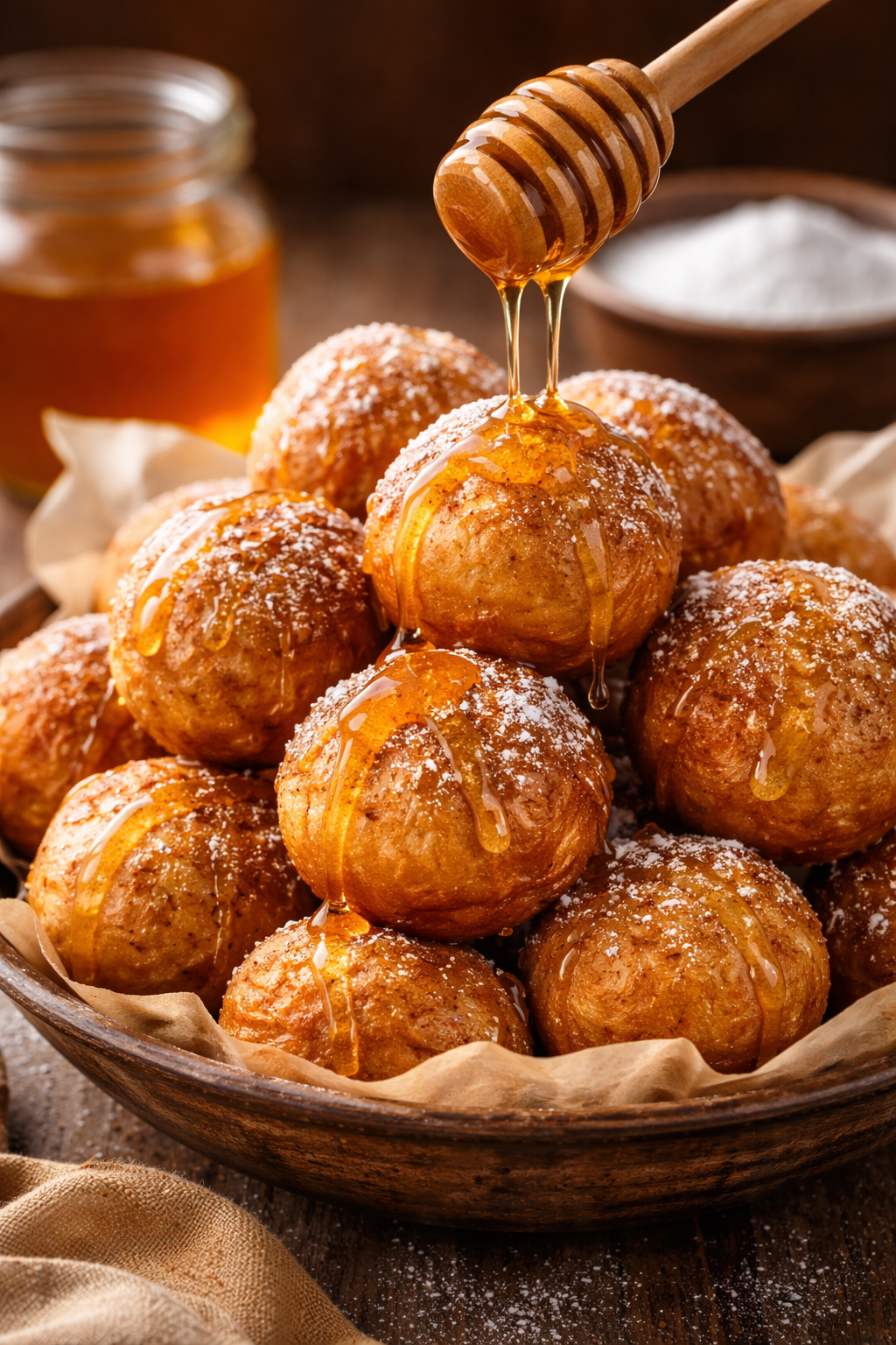 Cameroonian Puff Puff with Honey & Cinnamon