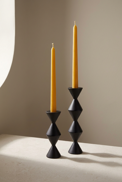 10 Inch Taper Candle Pair in Pure Beeswax | Handmade in Quebec | Mielbrut
